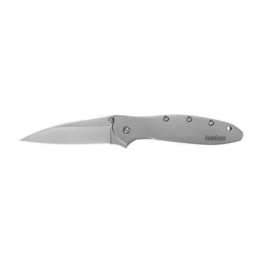 Kershaw Leek Pocket Knife, 3" 14C28N Stainless Steel Drop Point Blade, Spring Assisted Knife, Folding EDC