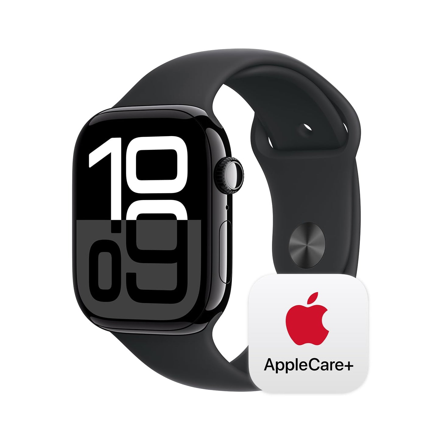 Apple Watch Series 10 [GPS 46mm case] Smartwatch with Jet Black Aluminium Case with Black Sport Band - M/L. Fitness Tracker, ECG App, Always-On Retina Display, Water Resistant