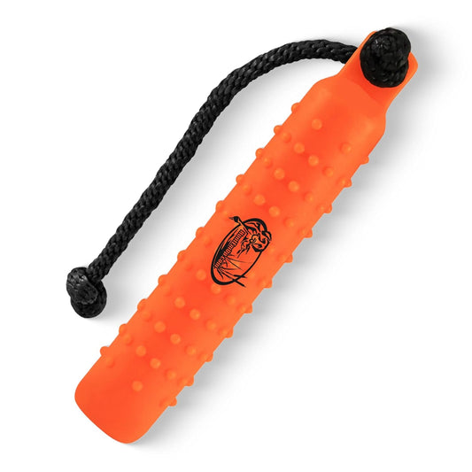 Standard Size Plastic Dog Training Bumper with Throw Rope Dog Retrieving Dummy Duck Dog Hunting Training Tool Highly Visible Dog Float Toy – Orange