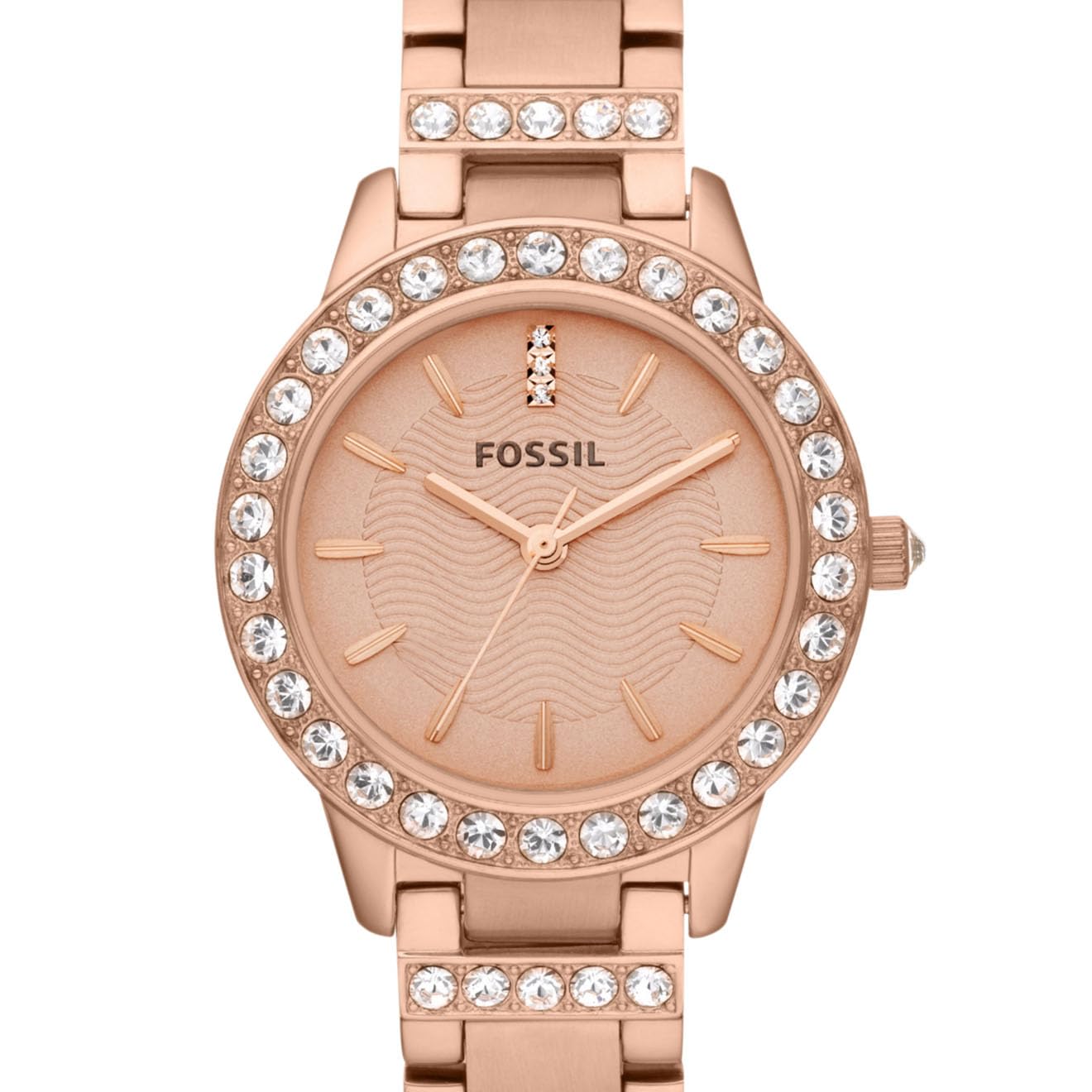 Fossil Jesse Women's Watch with Crystal Accents and Self-Adjustable Stainless Steel Bracelet Band