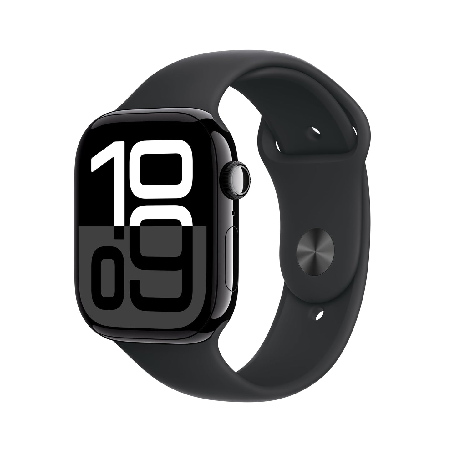 Apple Watch Series 10 [GPS 46mm case] Smartwatch with Jet Black Aluminium Case with Black Sport Band - M/L. Fitness Tracker, ECG App, Always-On Retina Display, Water Resistant