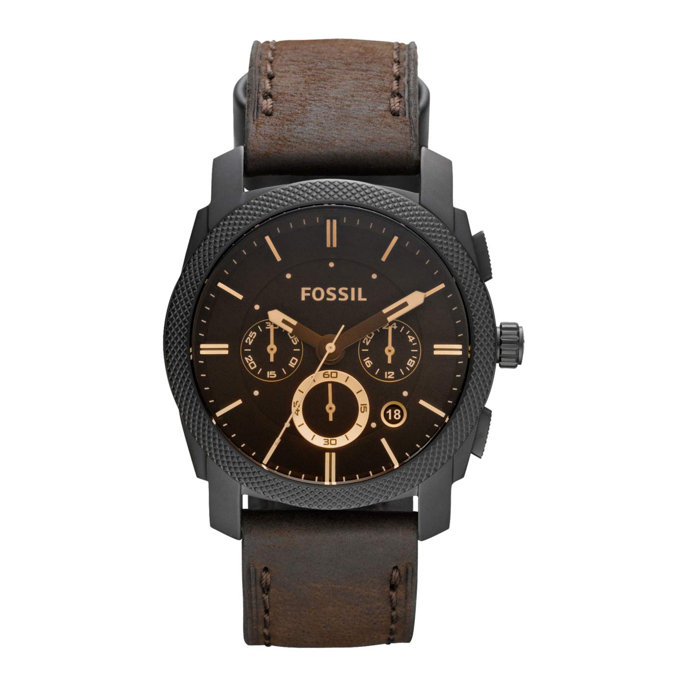 Fossil Machine Men's Watch with Stainless Steel or Leather Band, Chronograph or Analog Watch Display