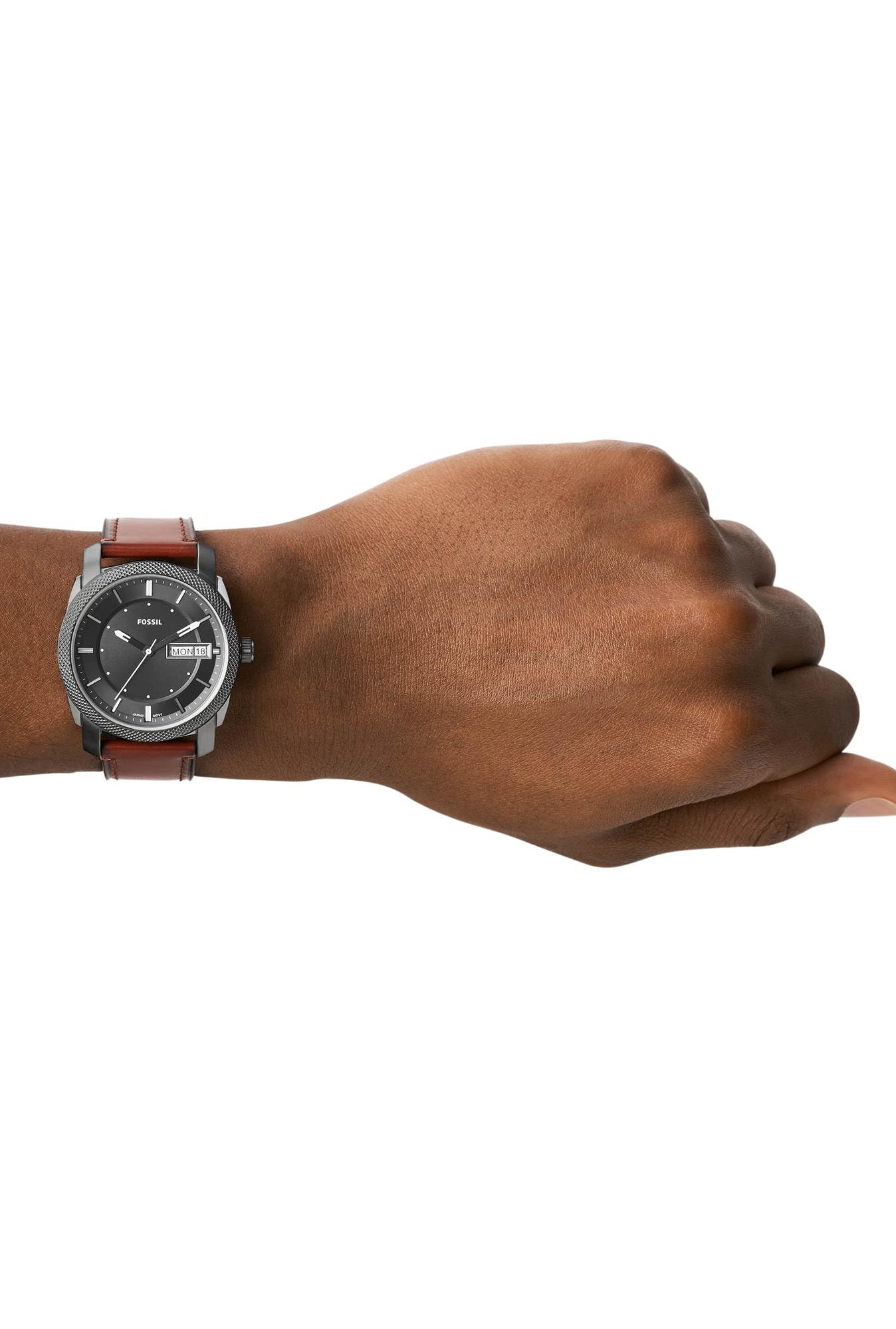 Fossil Machine Men's Watch with Stainless Steel or Leather Band, Chronograph or Analog Watch Display