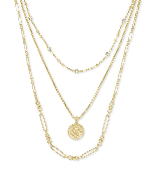 Kendra Scott Medallion Triple Strand Necklace, Fashion Jewelry for Women