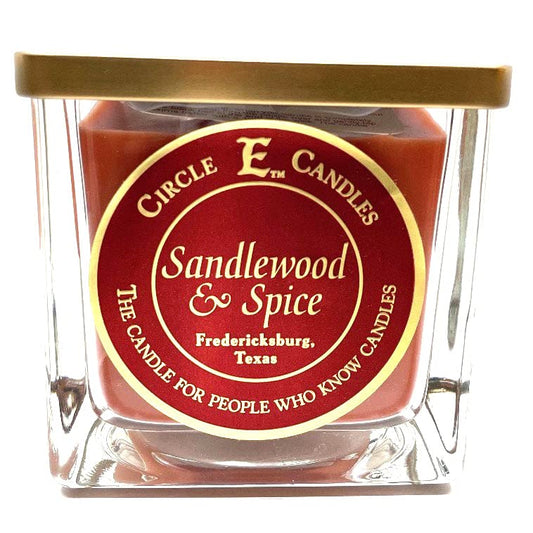 Circle E Candles, Sandlewood and Spice Scent, Medium Size Jar Candle, 22oz, 2 Wicks