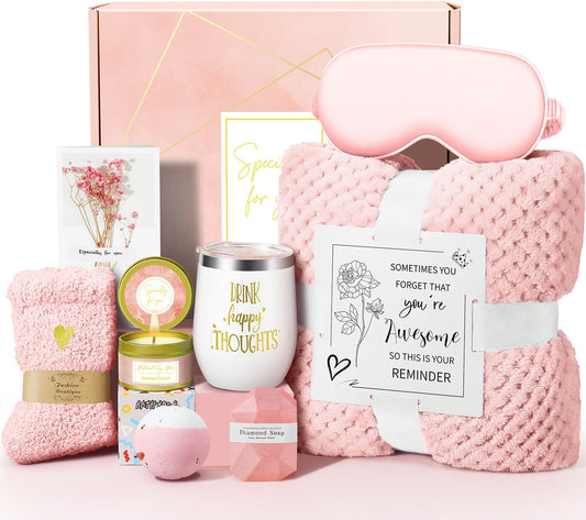 Happy Birthday Gifts for Women Mom Her Friend Sister Wife Grandma Coworker, Self Care Gifts Get Well Gifts Unique Relaxing Spa Gift Basket Set, Valentines Day Gifts for Her, Mothers Day Gifts for Mom