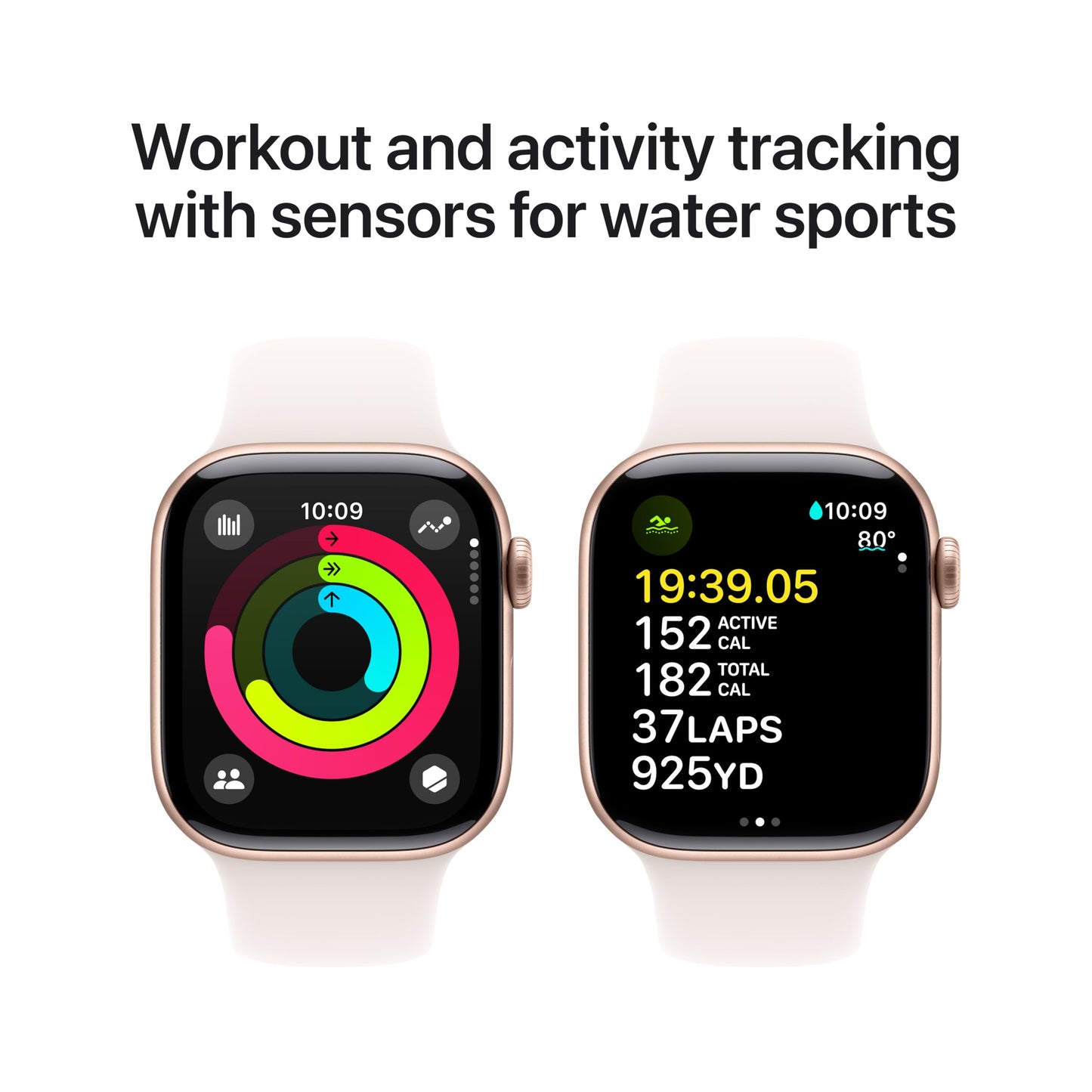 Apple Watch Series 10 [GPS 46mm case] Smartwatch with Jet Black Aluminium Case with Black Sport Band - M/L. Fitness Tracker, ECG App, Always-On Retina Display, Water Resistant