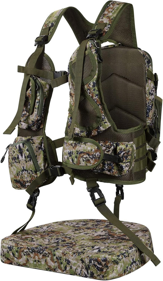 UIIHUNT Turkey Vest with Seat: Lightweight Turkey Hunting Vest with Game Pouch, Adjustable Turkey Hunting Gear Accessories