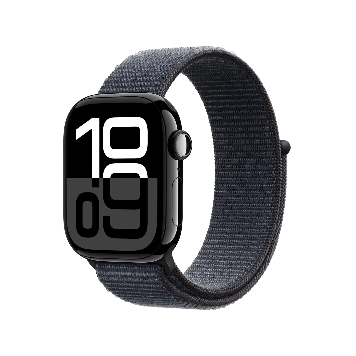 Apple Watch Series 10 [GPS 46mm case] Smartwatch with Jet Black Aluminium Case with Black Sport Band - M/L. Fitness Tracker, ECG App, Always-On Retina Display, Water Resistant