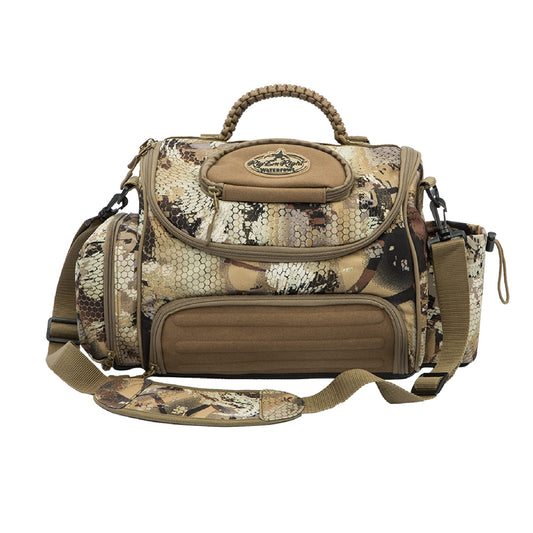 Rig'Em Right Waterfowl Lock and Load Duck Hunting Blind Bag with Molded Ammo Compartments, Sunglasses Case, Drink Holder and More (Optifade Marsh Camo)