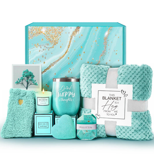 Christmas Gifts for Women, Get Well Soon Gifts Self Care Gifts, Gardenia Spa Gift Basket Care Package with Blanket, Valentines Mothers Day Birthday Gifts for Women Mom Wife Girlfriend Best Friend Her