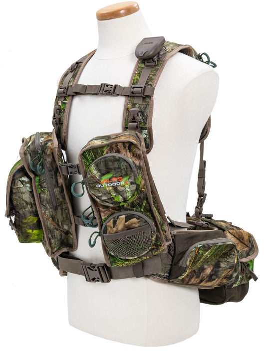 ALPS OutdoorZ Long Spur Camo Turkey Vest Featuring Removable Rear Facing Lumbar Pack, Game Bag, and Customizable Call Pockets