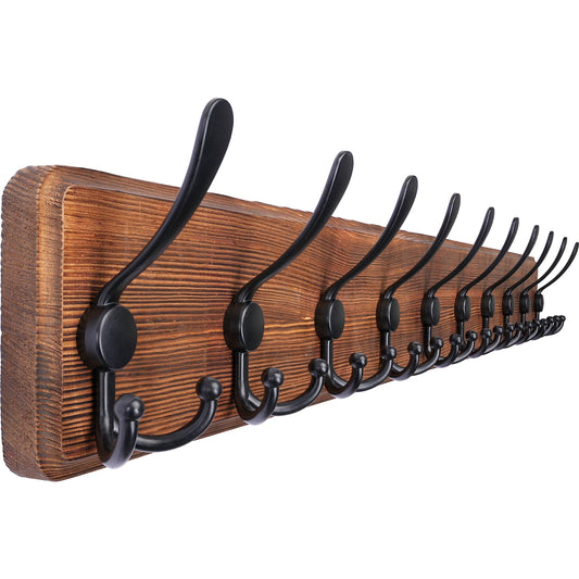 SKOLOO Rustic Large Coat Rack Wall Mount-38.6" Long Coat Rack for Wall, Wood Coat Rack Hook, Farmhouse Coat Hanger Wall Mount for Hanging Jacket Coat